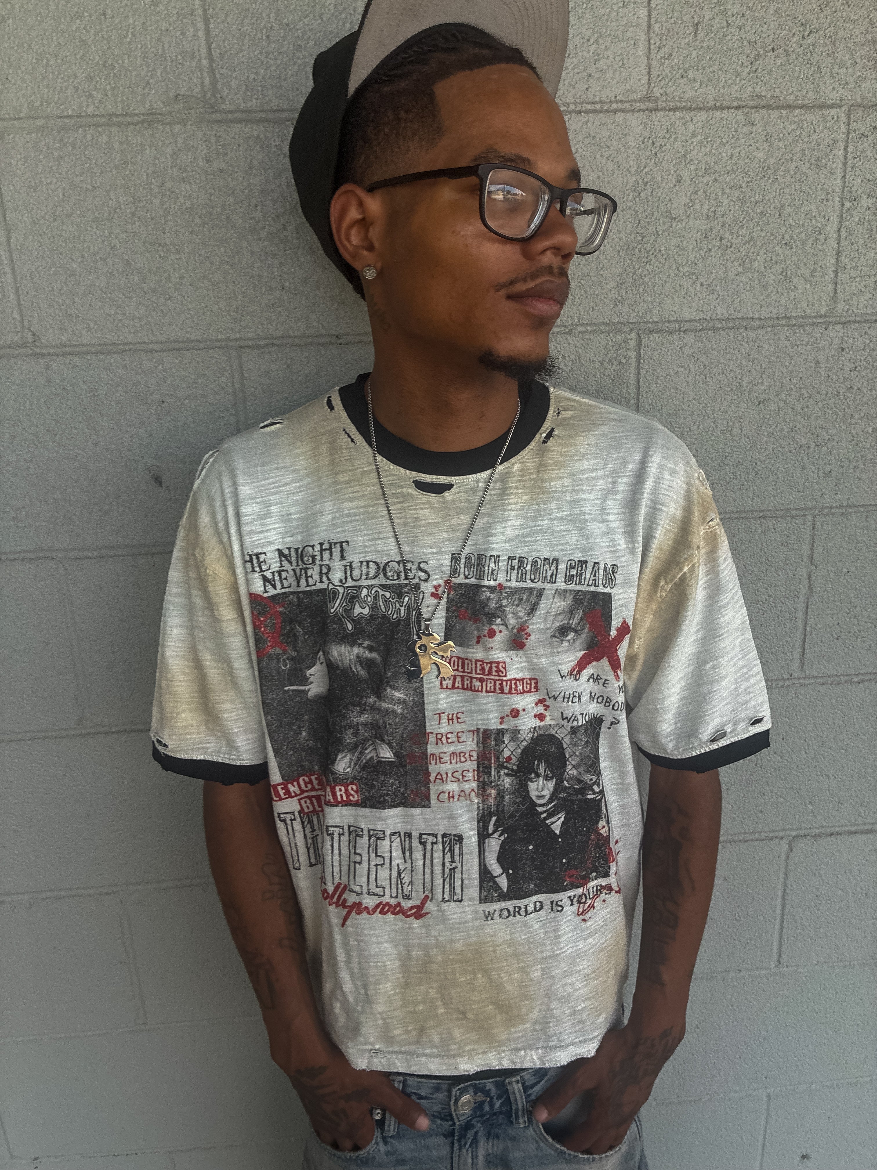 XIII BLACK CHAOS RINGER SHIRT