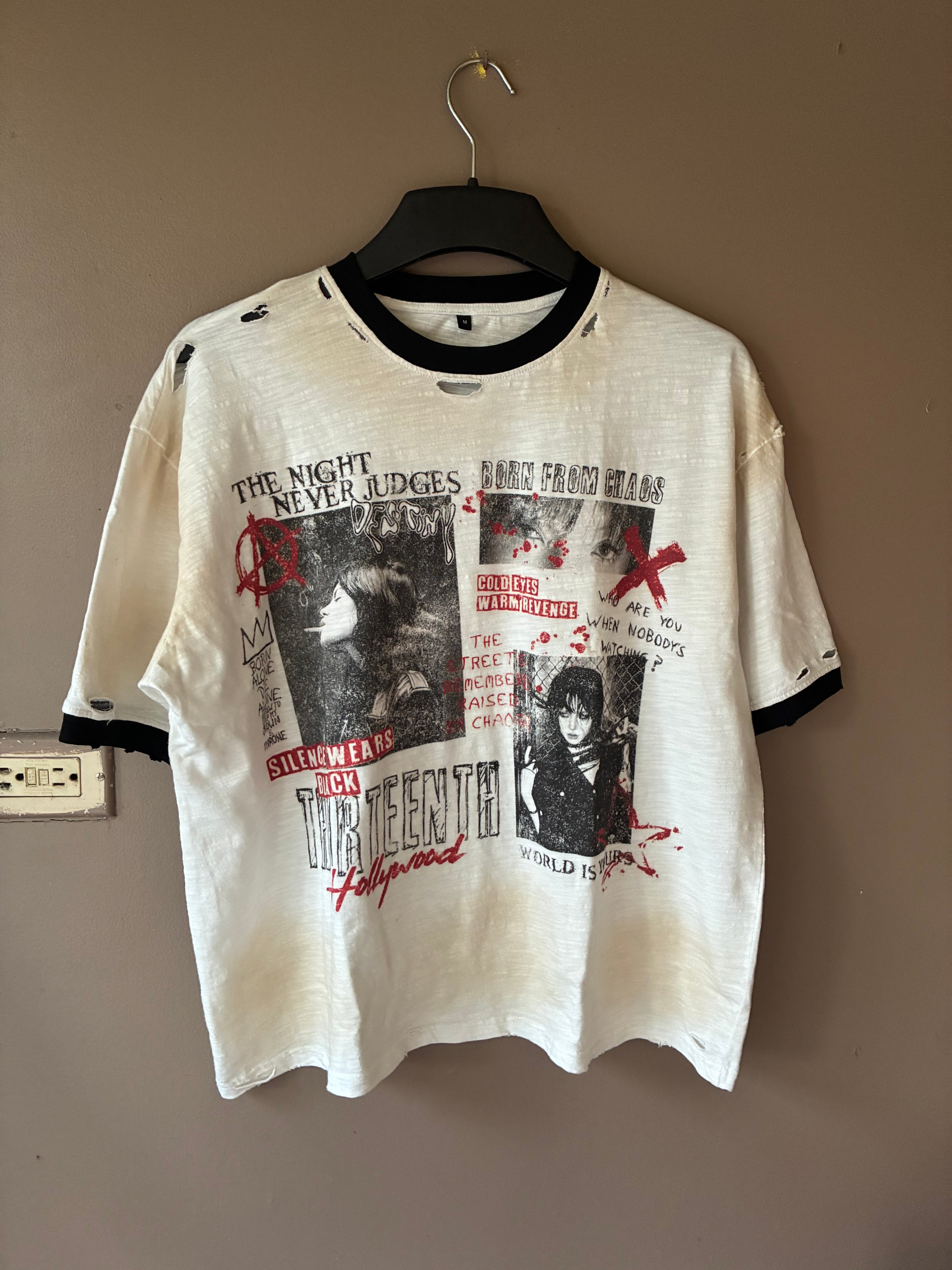 XIII BLACK CHAOS RINGER SHIRT